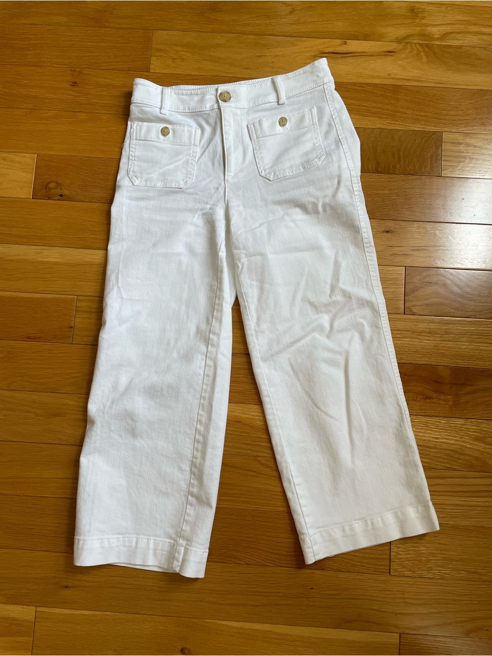 LOFT White Wide Leg Capri Pants